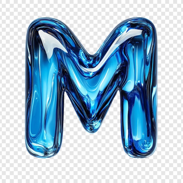 Free PSD liquid letter m a stunning blue alphabet