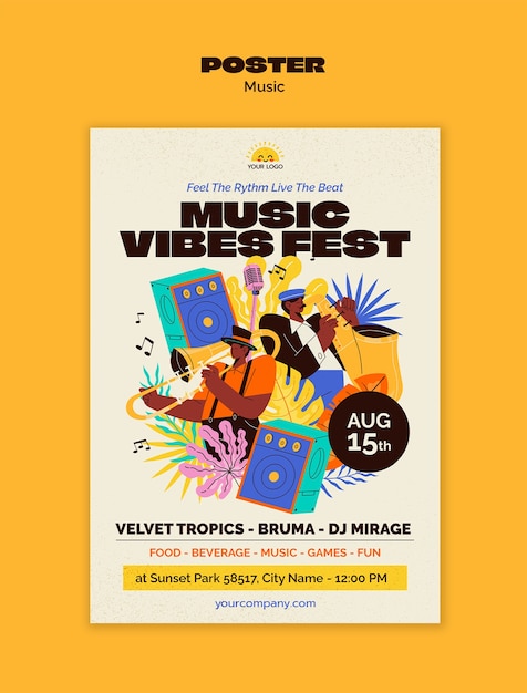 Free PSD live music template