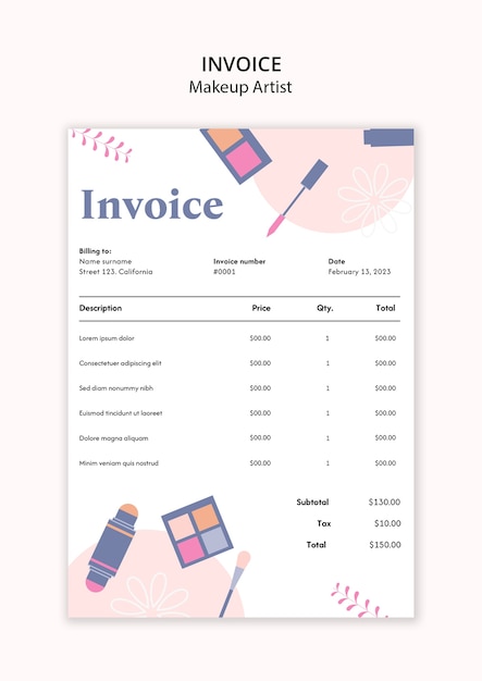 Free PSD makeup artist template design