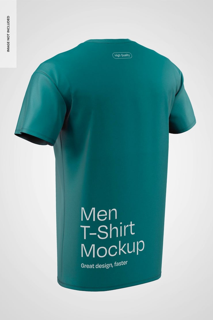 Free PSD men t shirt mockup back view