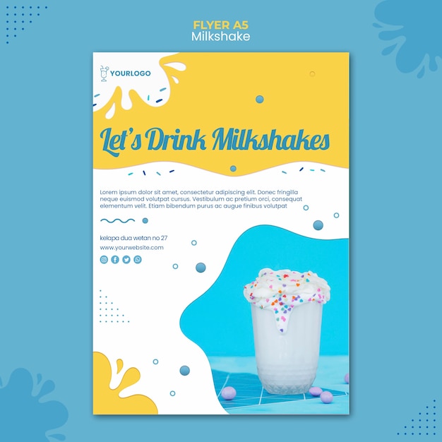 Free PSD milkshake flyer template