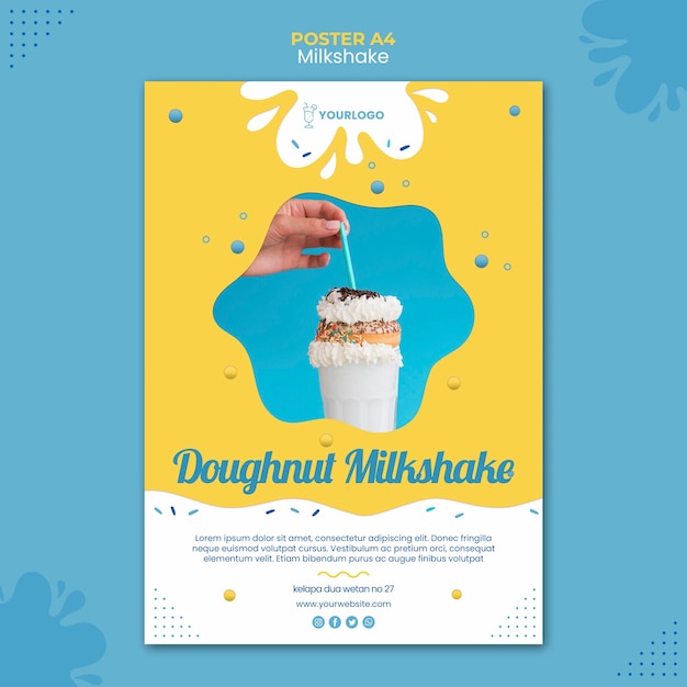 Free PSD milkshake poster template design