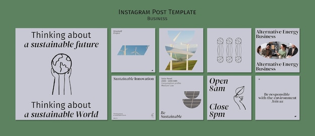Free PSD minimal business instagram posts template