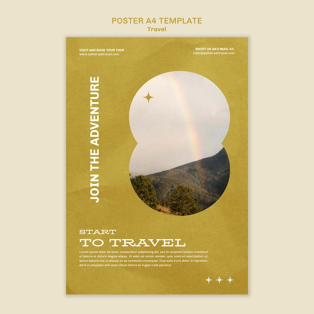 Free PSD minimal flat design travel template