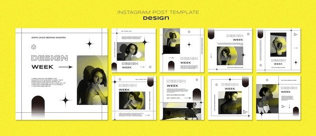 Free PSD minimalist design week template