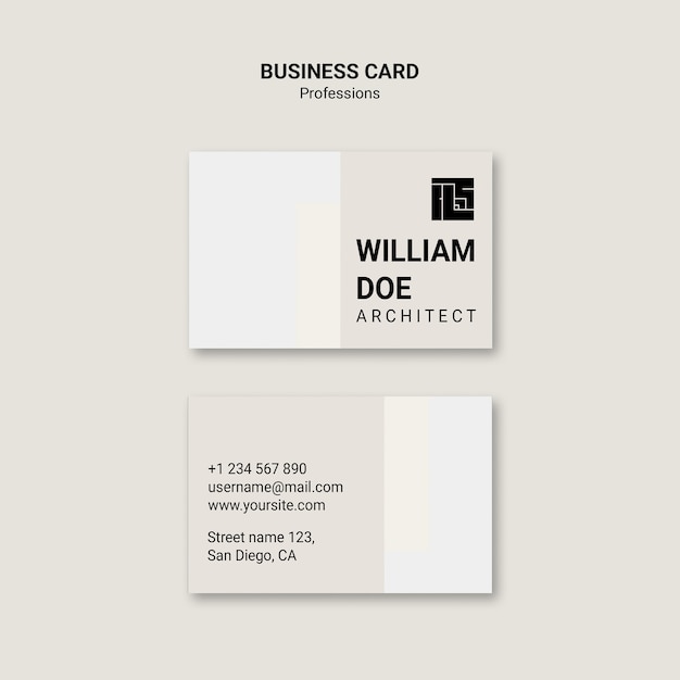 Free PSD modern architect business card design