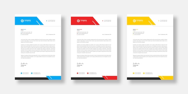 Free PSD modern business letterhead template