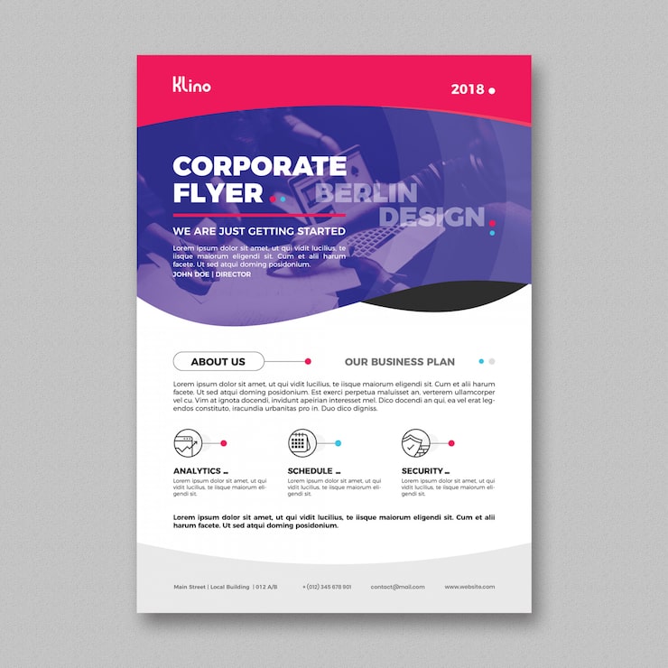Free PSD modern corporate flyer template