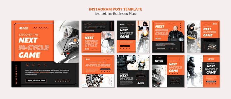 Free PSD motorcycle adventure instagram posts