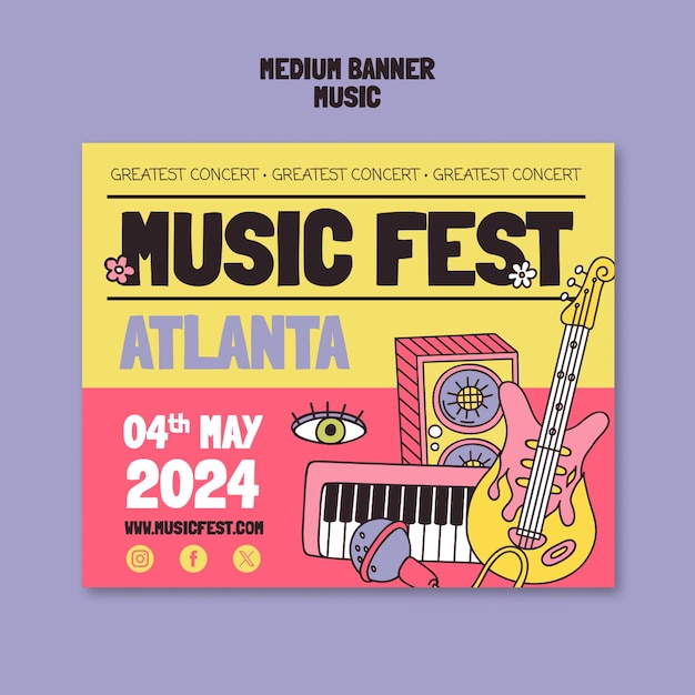 Free PSD music festival celebration template