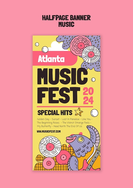 Free PSD music festival celebration template