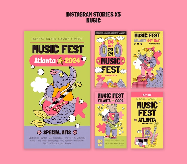Free PSD music festival celebration template
