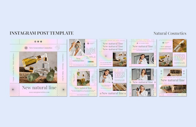 Free PSD nature cosmetics instagram posts