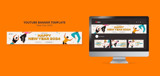 Free PSD new year 2024 template design