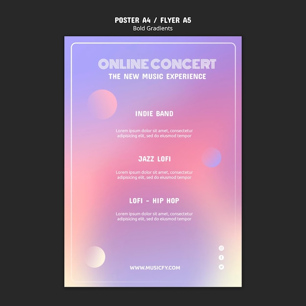 Free PSD online concert poster template
