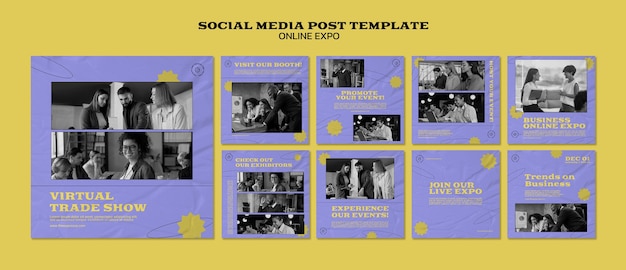 Free PSD online expo instagram posts design template