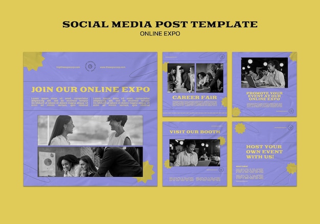 Free PSD online expo instagram posts design template