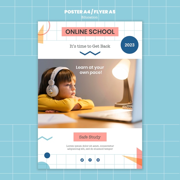 Free PSD online school print template