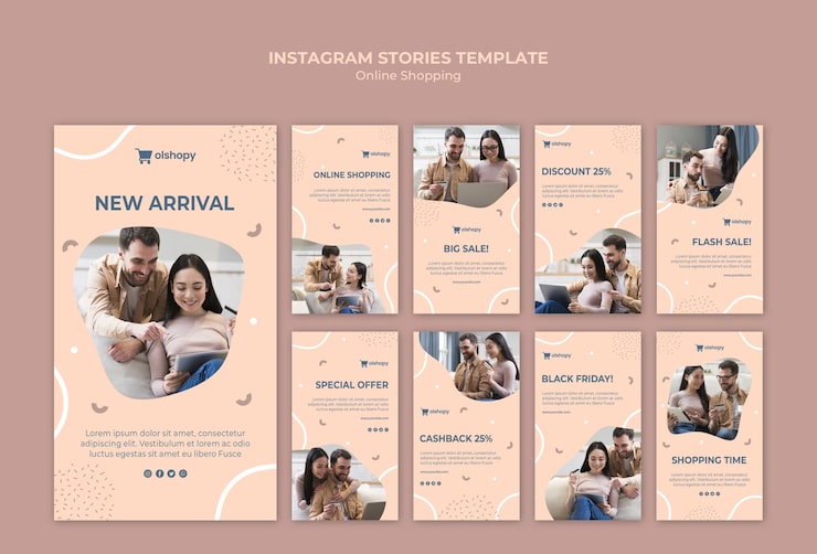 Free PSD online shopping instagram stories