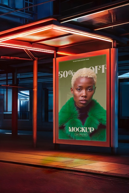 Free PSD outdoor advertising banner mockup design