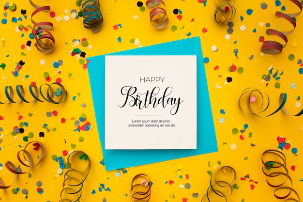 Free PSD party background with a editable frame on yellow