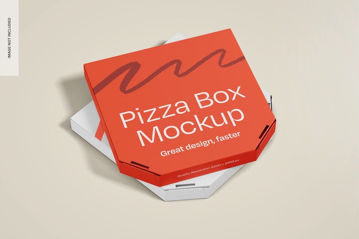 Free PSD pizza boxes mockup