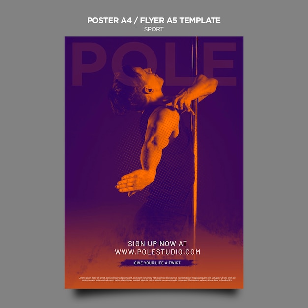 Free PSD pole class poster template