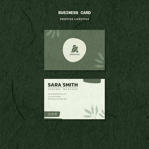 Free PSD positive lifestyle business card template