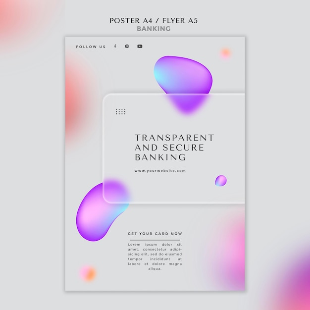 Free PSD poster template for transparent and safe banking