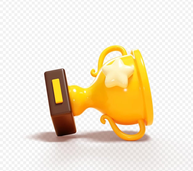 Free PSD prestigious trophy 3d icon illustration background