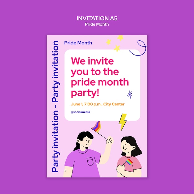 Free PSD pride month template design