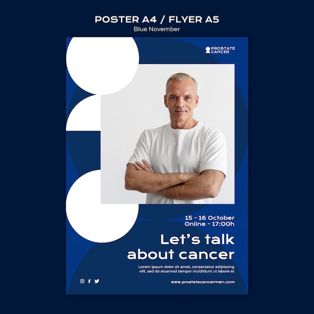 Free PSD prostate cancer awareness print template