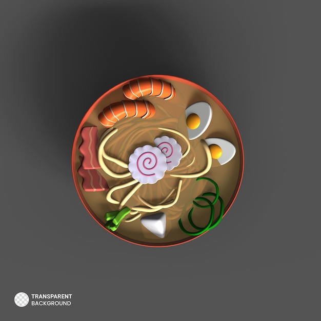 Free PSD ramen icon isolated 3d render ilustration