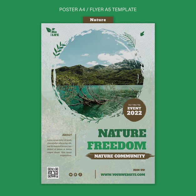 Free PSD realistic nature template design