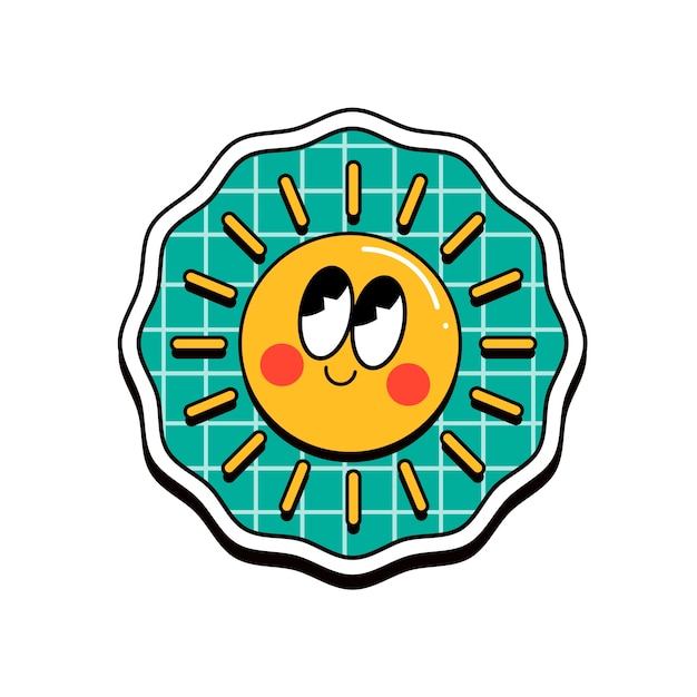 Free PSD retro cartoon sticker illustration