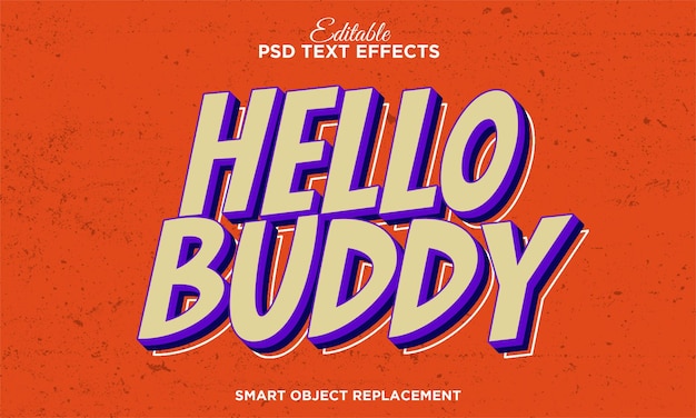 Free PSD retro po art psd text effect with retro background