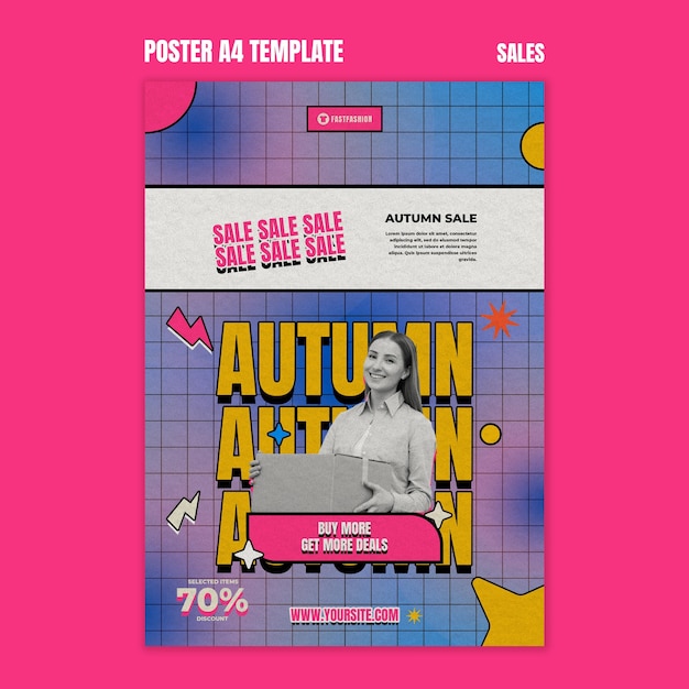 Free PSD retro sales print template