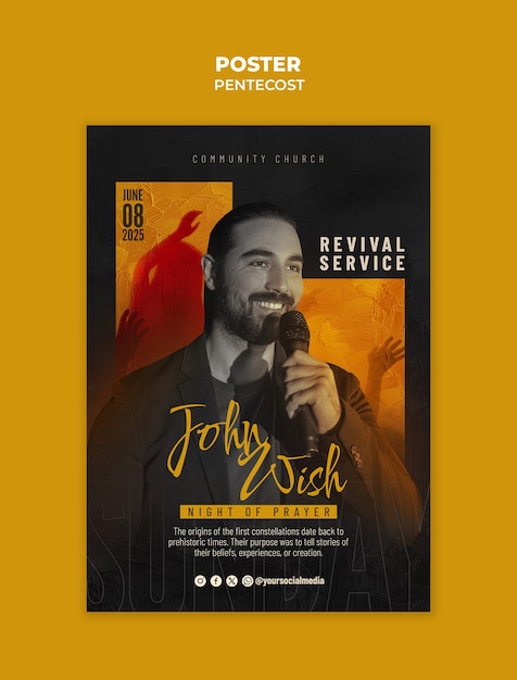 Free PSD revival service night of prayer flyer