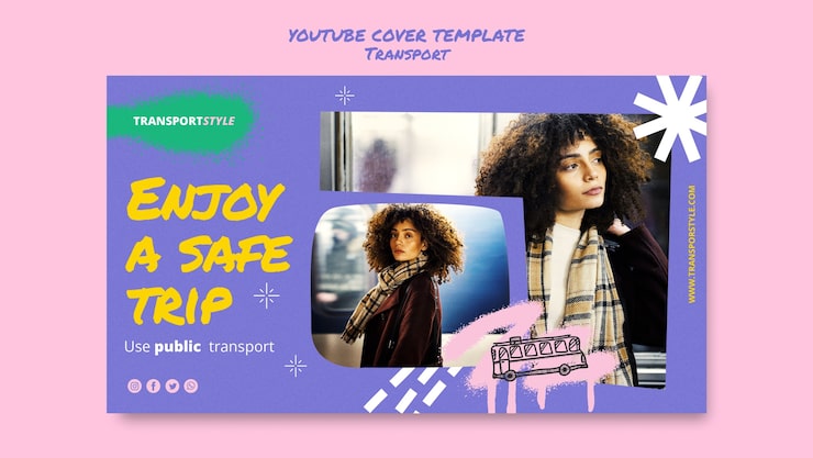 Free PSD safe transport youtube cover template