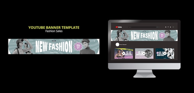 Free PSD sale discount youtube banner template