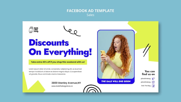 Free PSD sales discount  facebook template