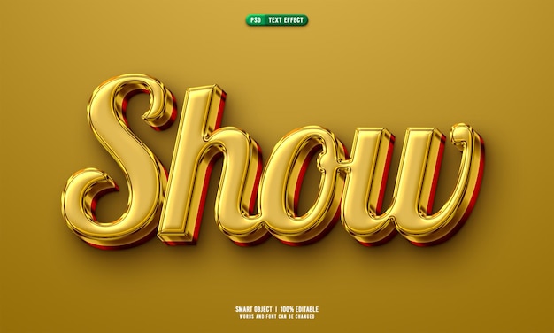 Free PSD show 3d editable text effect
