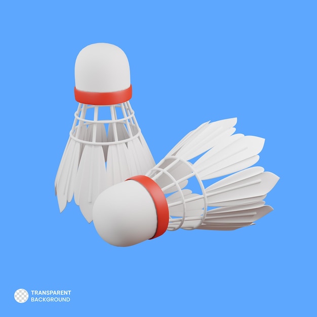 Free PSD shuttlecock icon isolated 3d render illustration