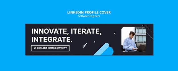 Free PSD software engineer linkedin banner template design