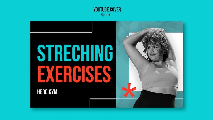 Free PSD sport concept youtube cover template
