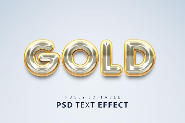 Free PSD stylish gold psd text effect