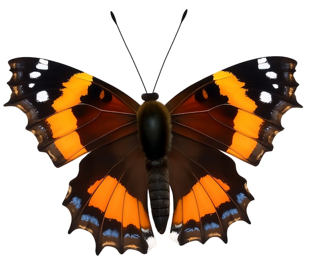 Free PSD top view over butterfly isolated