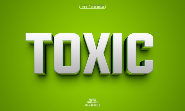 Free PSD toxic 3d editable text effect