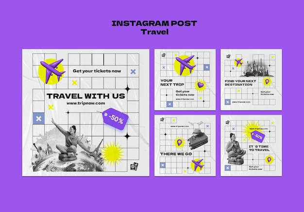Free PSD travel adventure instagram posts
