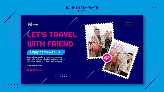 Free PSD travel design template of banner